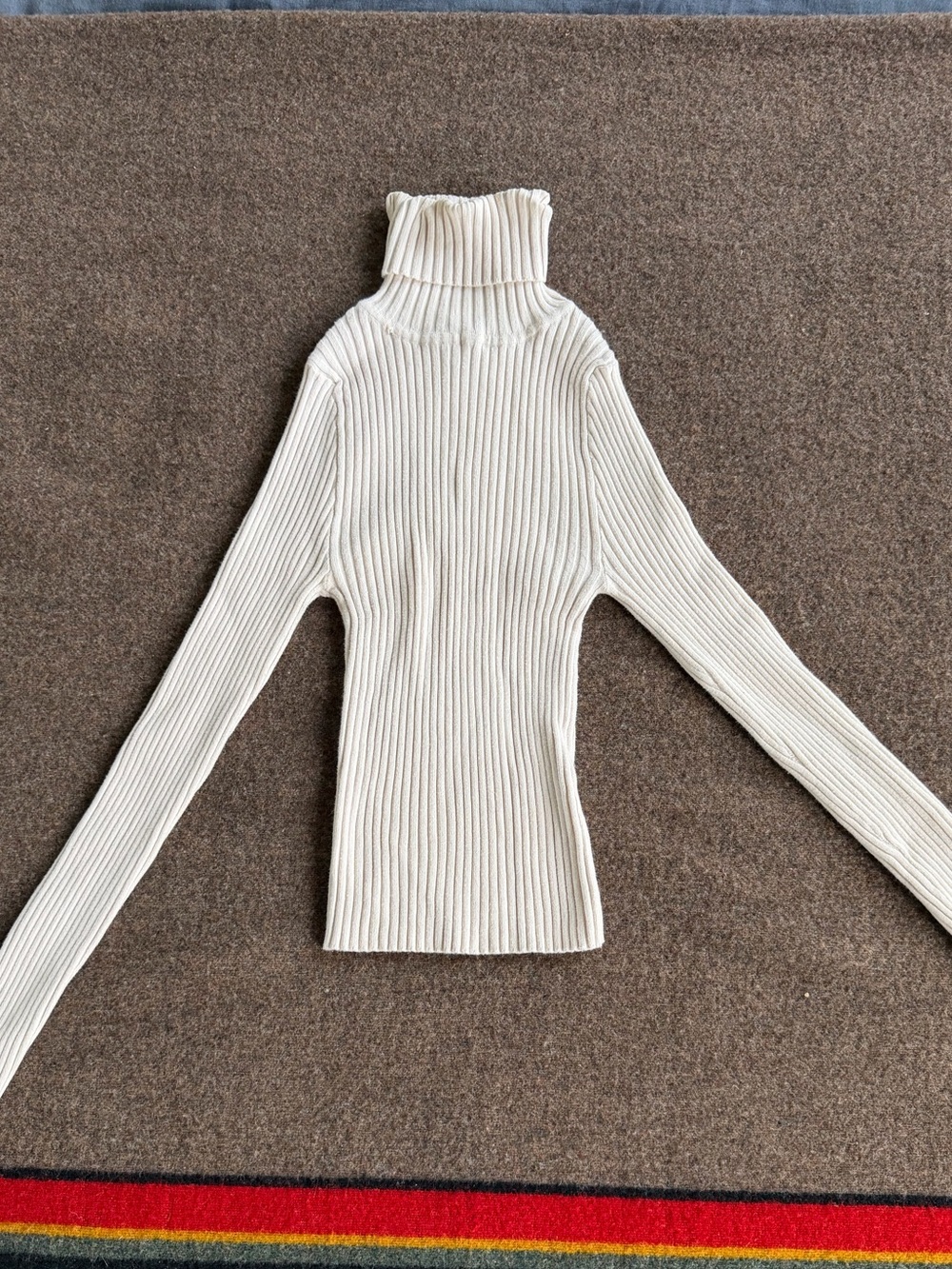Classic BDG Cream Ribbed Turtleneck Knit Top